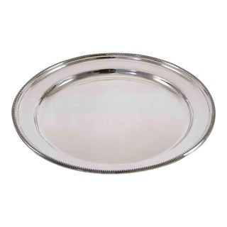 1970s Vintage/New Round Platter With Bead Pattern, Applied Border- For Sale