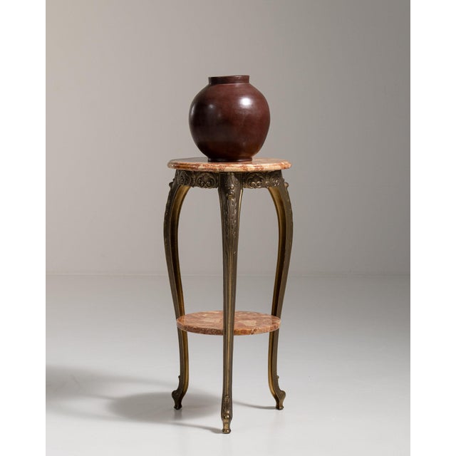 1900-1909 France Deep Ebony Black Marble-Top Gueridon Table For Sale - Image 4 of 11