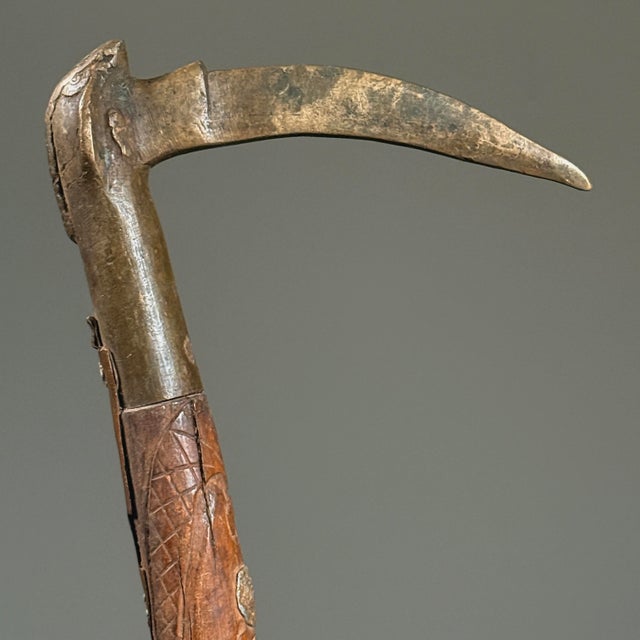 Rare Voltaic Burkina Faso Scepter With Snake Head Blade on Custom Stand For Sale - Image 4 of 12