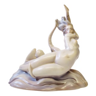Large Ceramic Siren Sculpture from Mapelli, 1940s For Sale