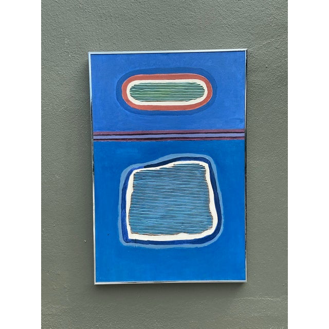 Vintage Aboriginal Mixed Media Abstract on Canvas For Sale - Image 10 of 12