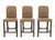 Set of Six Contemporary Painted Wood Counter Stools, each with brown iridescent upholstery and tapered seat on four...
