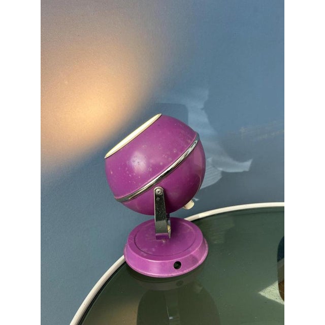 Vintage Space Age Purple Eyeball Desk Lamp For Sale - Image 4 of 11