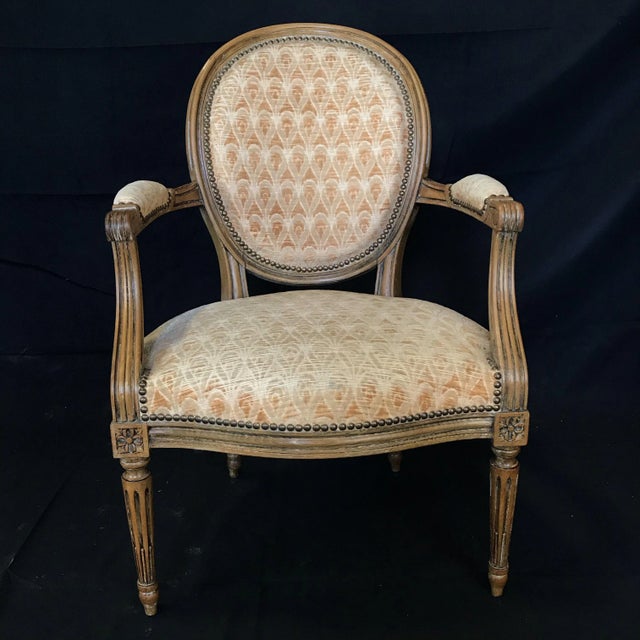 Louis XVI Walnut Armchairs or Fauteuils -A Pair For Sale In Portland, ME - Image 6 of 9