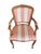 Wood Vintage Italian Louis XV Style Carved Walnut Fauteuil Armchairs in Dusty Rose Brocade - Pair For Sale - Image 7 of 12