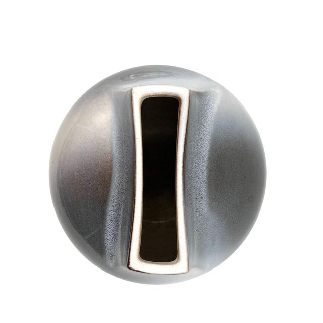 Ceramic Mid-Century Modern Spherical Gres Vase, Franco Bucci Italy Ca. 1970 For Sale - Image 7 of 12