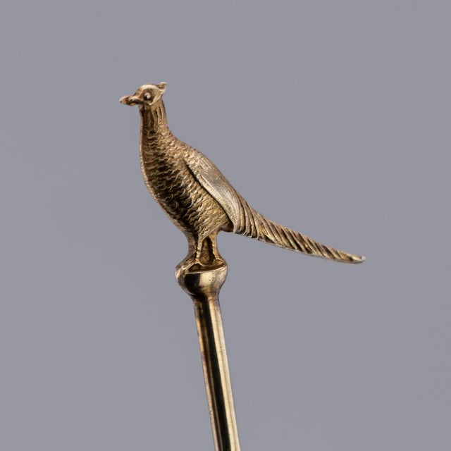 Vintage 20th Century English Silver Pheasant Cocktail Sticks, 1937, Set of 6 For Sale - Image 14 of 16