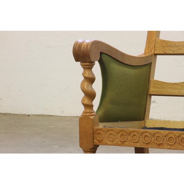 Low Back Three-Seater Sofa in Oak by Henning Kjærnulf, 1960s For Sale - Image 13 of 14