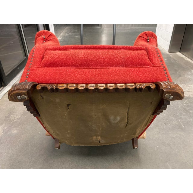 Early 20th Century American Art Deco Club Chair With Hairy Lions Paw Feet for Reupholstery For Sale - Image 10 of 13