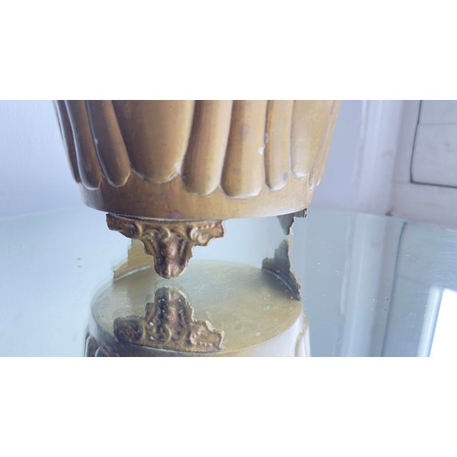 Mid-Century Modern Vintage 1970s Brass Lotus-Shaped Gardinere/Planter For Sale - Image 3 of 15