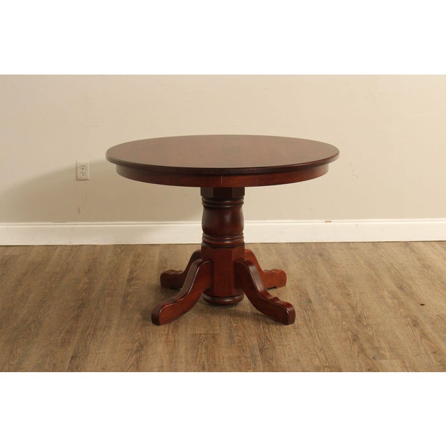Late 20th Century Hunt Country Furniture Round Top Cherry Dining Table For Sale - Image 14 of 18
