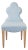 Matthew Izzo Home Adelaide Light Blue Performance Linen and Cerused Oak Clover Back Dining Chair For Sale