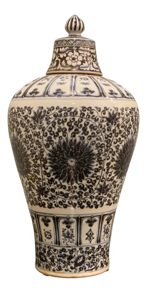 Ming Lidded Plum Ceramic Vase