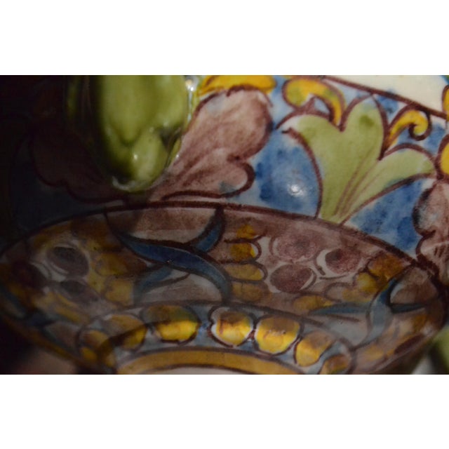 Vintage Portuguese Chandelier Fábrica Sant'Anna Ceramic Art 5 Light W/Chain For Sale - Image 13 of 15