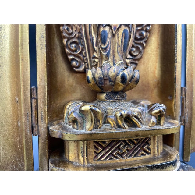 Black 18th Century Japanese Edo Lacquered and Gilt Buddhist Zushi Shrine For Sale - Image 8 of 10