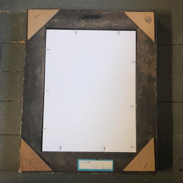 Original Vintage Abstract Charcoal Female Portrait Drawing Ornate Vintage Frame 1960's For Sale - Image 4 of 5