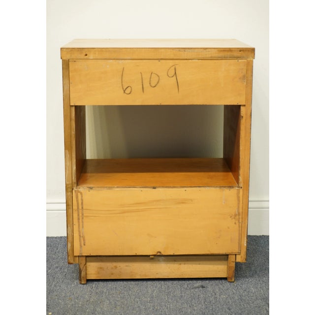 Cavalier Furniture Solid Hard Rock Maple Mid Century Modern 20" Open Cabinet Nightstand For Sale - Image 10 of 13