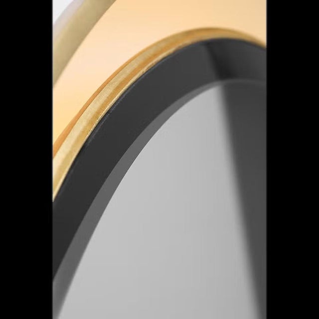Metal Thomas O'Brien for Visual Comfort Signature Tricia 30" Illuminated Round Mirror in Polished Nickel and Gild For Sale - Image 7 of 10