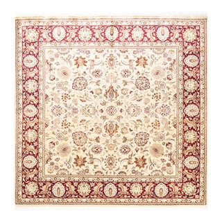 Mogul, One-of-a-Kind Hand-Knotted Area Rug in Ivory, 6' 0" x 6' 1" For Sale