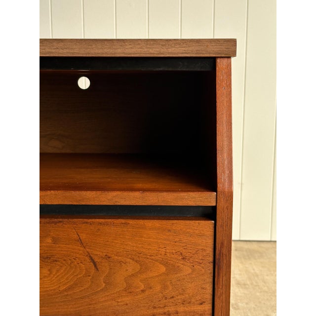 Mid 20th Century 1960s Mid-Century Walnut Nightstand by Stanley For Sale - Image 5 of 12