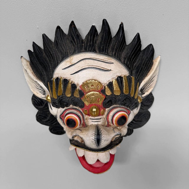 Wood Wooden Barong Mask Wall Decoration, 1980s, Indonesia For Sale - Image 7 of 10