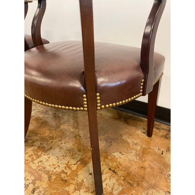 Pair of Late 20th Century Executive Side Chairs in Leather by Hickory Chair For Sale - Image 14 of 18