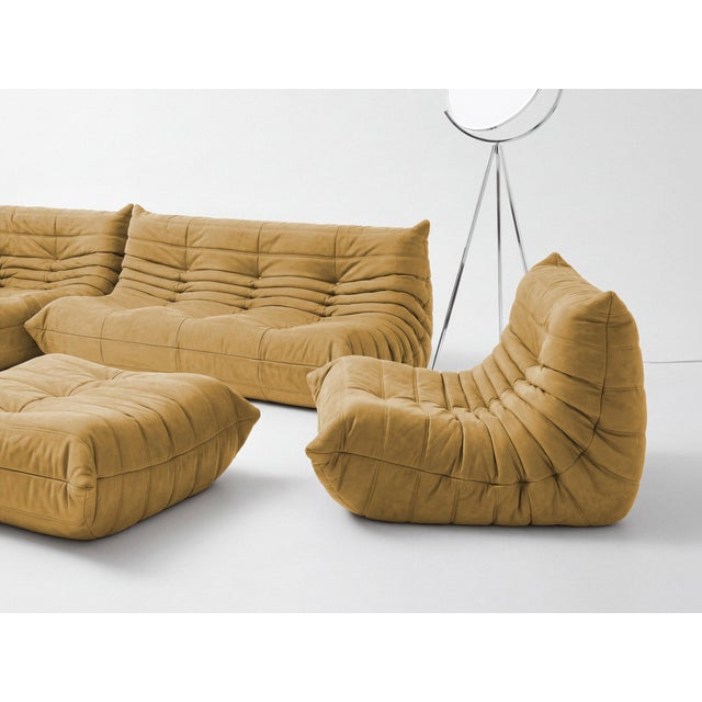Togo Sofa in Curry Microfiber by Michel Ducaroy for Ligne Roset, Set of 5 For Sale - Image 7 of 12