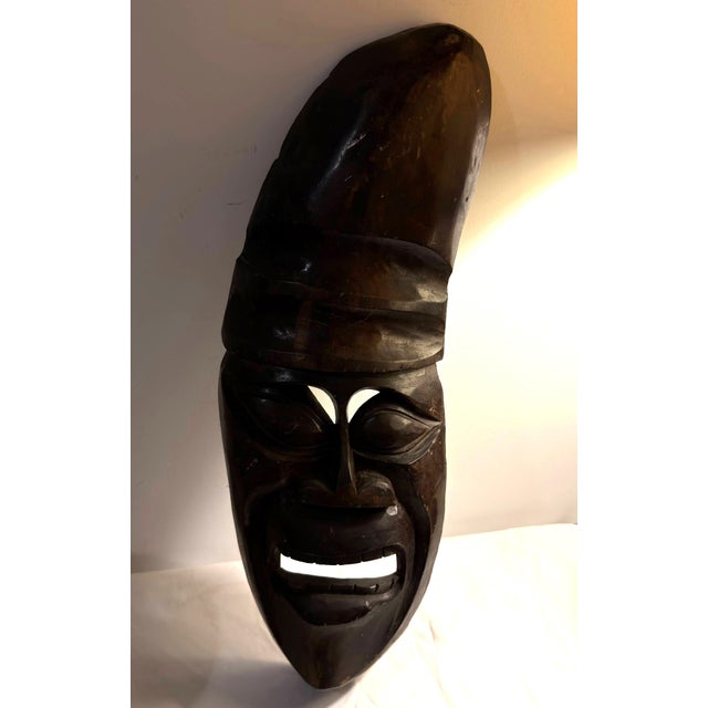 Large Lightweight Hand-Carved Tribal Mask 23" Tall For Sale - Image 12 of 18