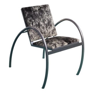 1980s Cowhide Armchair Attributed to Domingo & Scali for Nemo For Sale