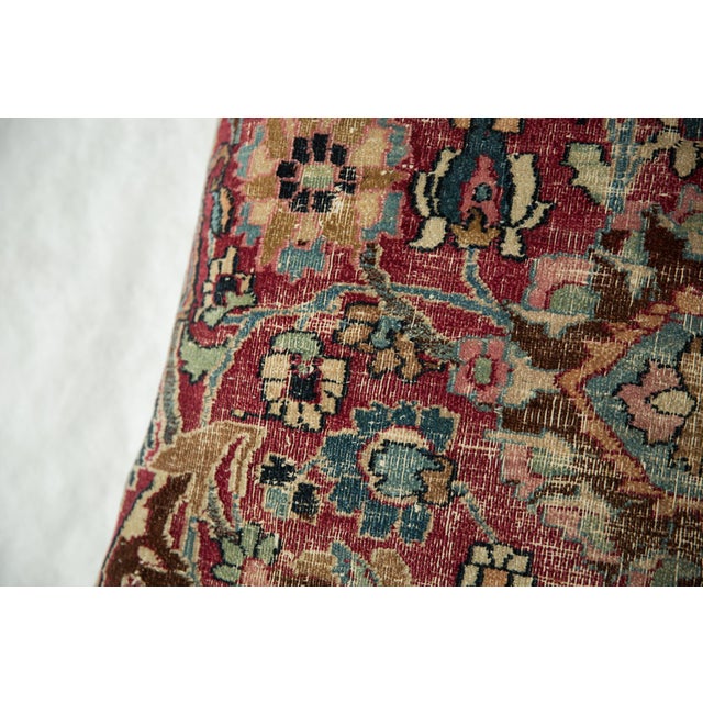 Vintage Meshed Rug Fragment Pillow For Sale In New York - Image 6 of 7
