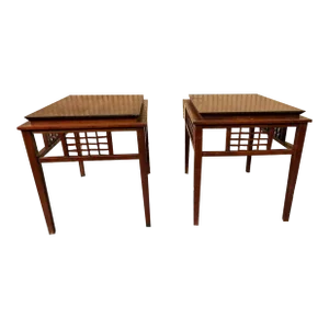 Pair of Vintage Art Decor Style Mahogany Side End Tables