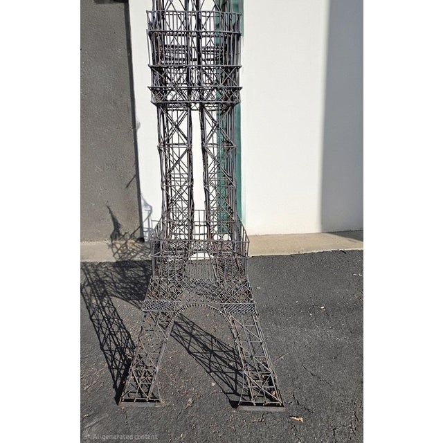 Eiffel Tower Metal Sculpture 9' 3" Tall X 19" Wide Custom Design For Sale - Image 9 of 10