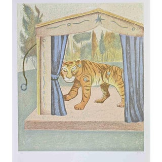 Enrico Benaglia, The Tiger, Lithograph 1990s, Lithograph For Sale