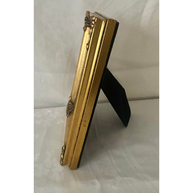 Late 20th Century Vintage Carr Gold Gilt Style Baroque-Style Wood Picture Frame 5 X 7” With Velvet Easel Back. For Sale - Image 5 of 13