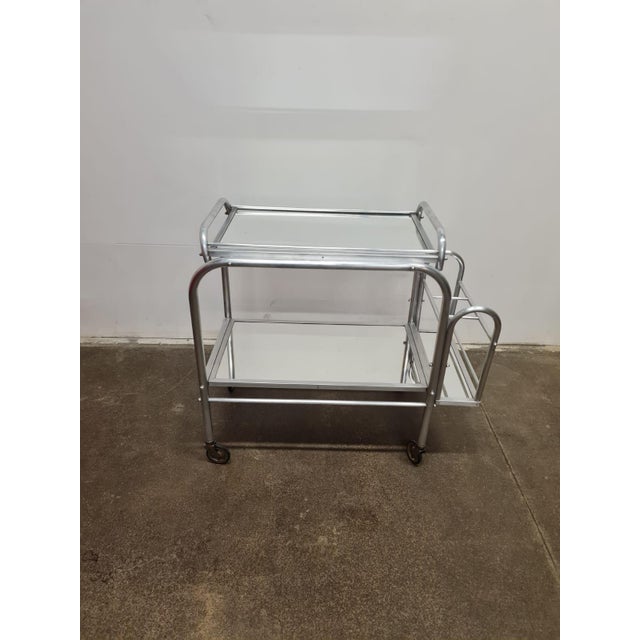 Metal Vintage Art Deco Aluminium Serving Trolley, 1940s For Sale - Image 7 of 9