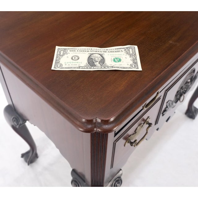 Wood Chippendale Style Carved Mahogany Ball & Claw 4 Drawer Low Boy Dresser CLEAN! For Sale - Image 7 of 15