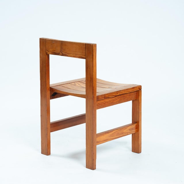 Mid-Century Modern Vintage Pine Dining Chairs with Visible Joints, 1960s, Set of 4 For Sale - Image 3 of 17