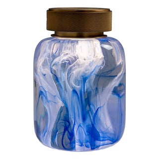 Oceanic Marbled Blue LED Cordless Lamp For Sale