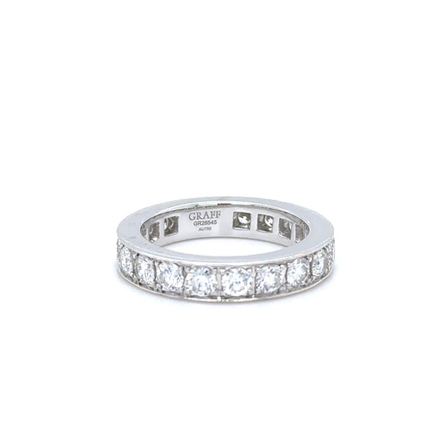 A timeless Graff eternity ring crafted in 18ct white gold, showcasing a continuous row of round brilliant cut diamonds in...