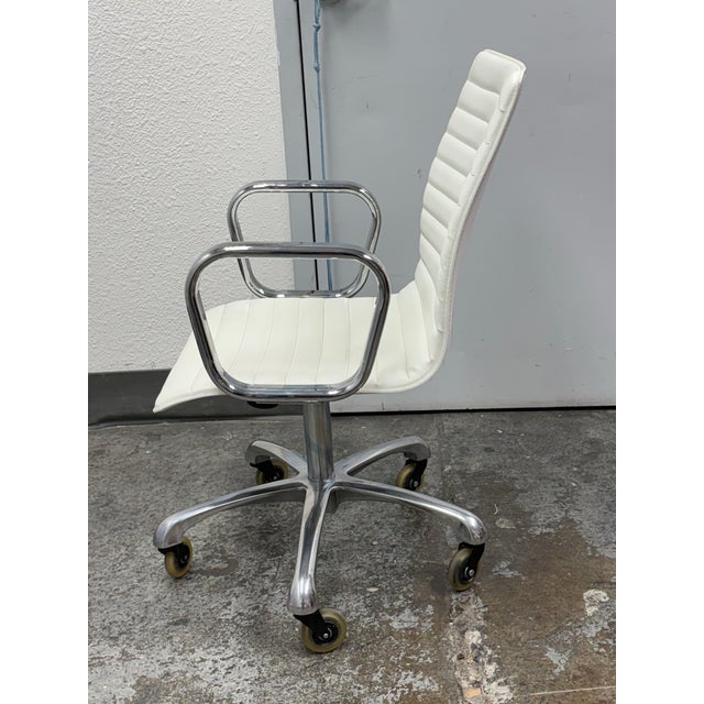 Crate & Barrel Crate & Barrel Ripple Ivory Bicast Leather Office Chair For Sale - Image 4 of 12