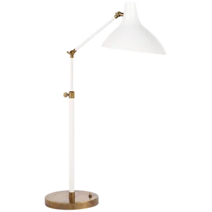 AERIN for Visual Comfort Signature Charlton Table Lamp in White & Hand-Rubbed Antique Brass