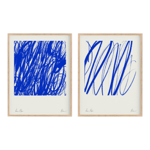 Contemporary Abstract Blue Giclee Prints - Set of Two
