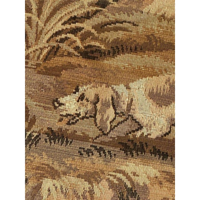 Large Vintage French Hunting with Hounds Jacquard Tapestry in the style of Aubusson, 1970s For Sale - Image 14 of 18