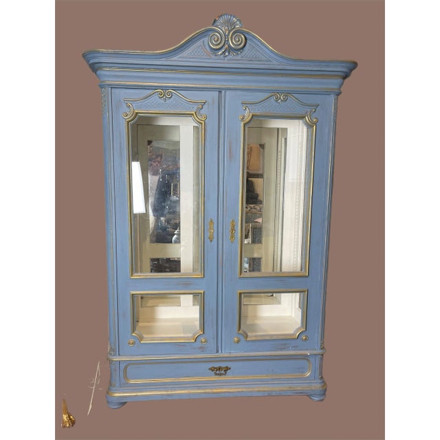 French Painted Display Cabinet For Sale - Image 11 of 12