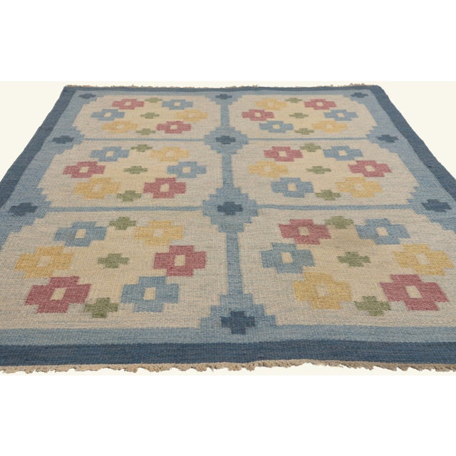 Mid-Century Modern Vintage Swedish Rollakan Rug, 04'05 X 06'09 For Sale - Image 3 of 11