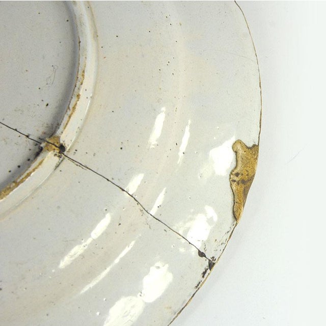 Antique 18th Century Dutch Ceramic Delft Plate For Sale - Image 5 of 11