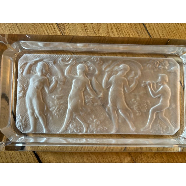 Art Deco Heinrich Hoffmann Bohemian Crystal Box/Ashtray - Faun & Dancing Nymphs - Ingrid Collection c.1927-1930s Designer:...