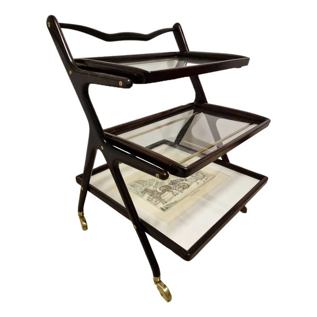 Wooden Trolley by Ico & Luisa Parisi, 1960s For Sale