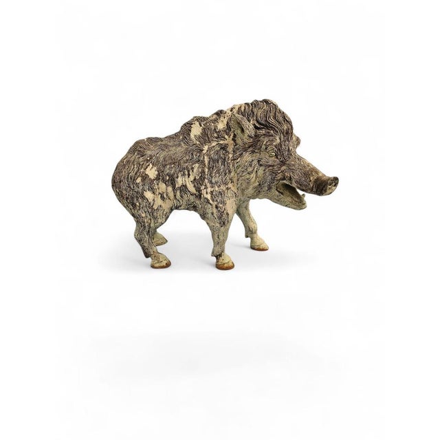 Mid-Century Modern Spanish Bronze Wild Boar Sculpture, 1950s For Sale - Image 3 of 9