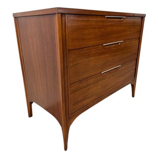 Mid-Century Modern Kent Coffey "Impact" Walnut Bachelor Chest For Sale